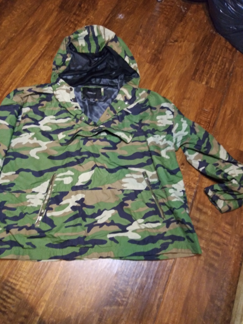 Camo Hooded Anorak Jacket - Green Camouflage
